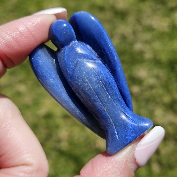 Blue Adventurine Angel Carving 2" - Picture 2 of 3